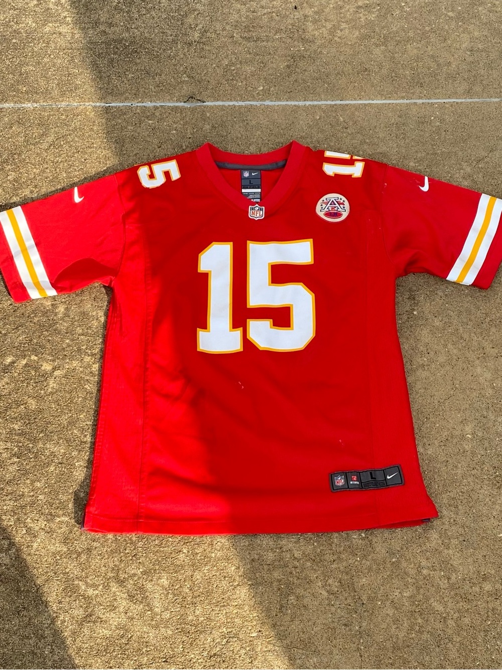 Patrick Mahomes Nike Kansas City Chiefs Jersey Red White Yellow NFL Boys Large